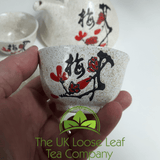 Red Blossom on a Speckled Cream ground ~ 4 Cup Teapot - The UK Loose Leaf Tea Company Ltd