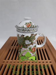 Peacocks in Garden Infuser Mug - The UK Loose Leaf Tea Company Ltd